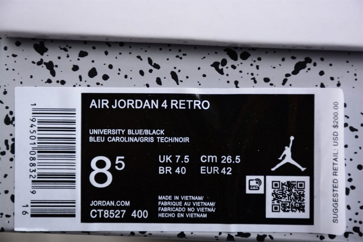 AJ 4 RETRO "UNIVERSITY BLUE"