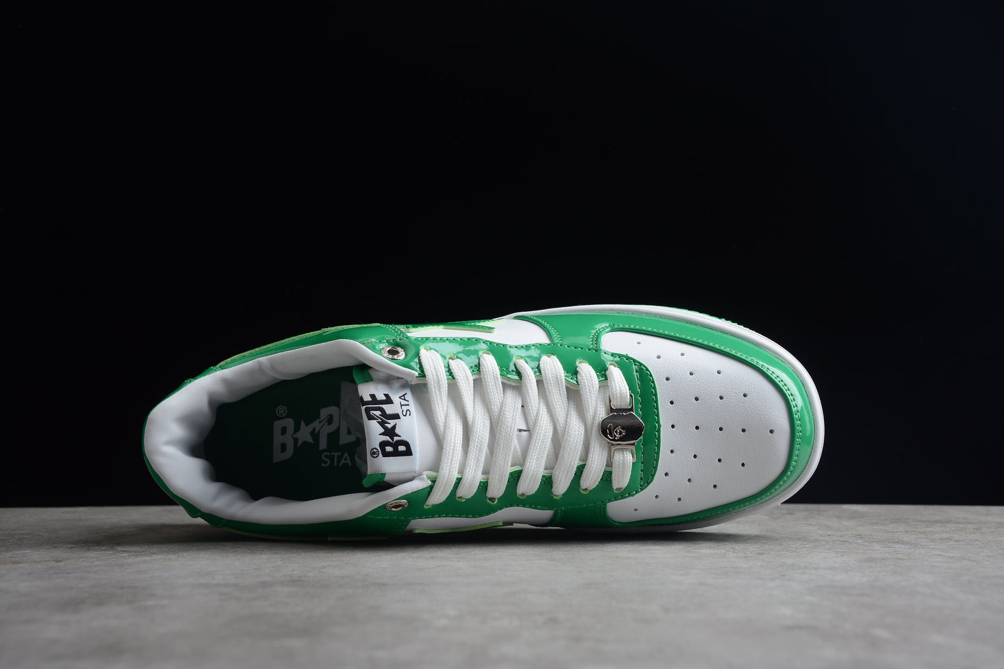 Bape Sta Patent Leather Bianco Verde