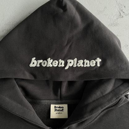 „Broken Planet“-Kapuzenpullover mit Doppelreißverschluss 