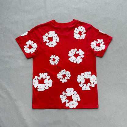 Maglietta con lacrime di denim 