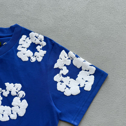 Maglietta con lacrime di denim 