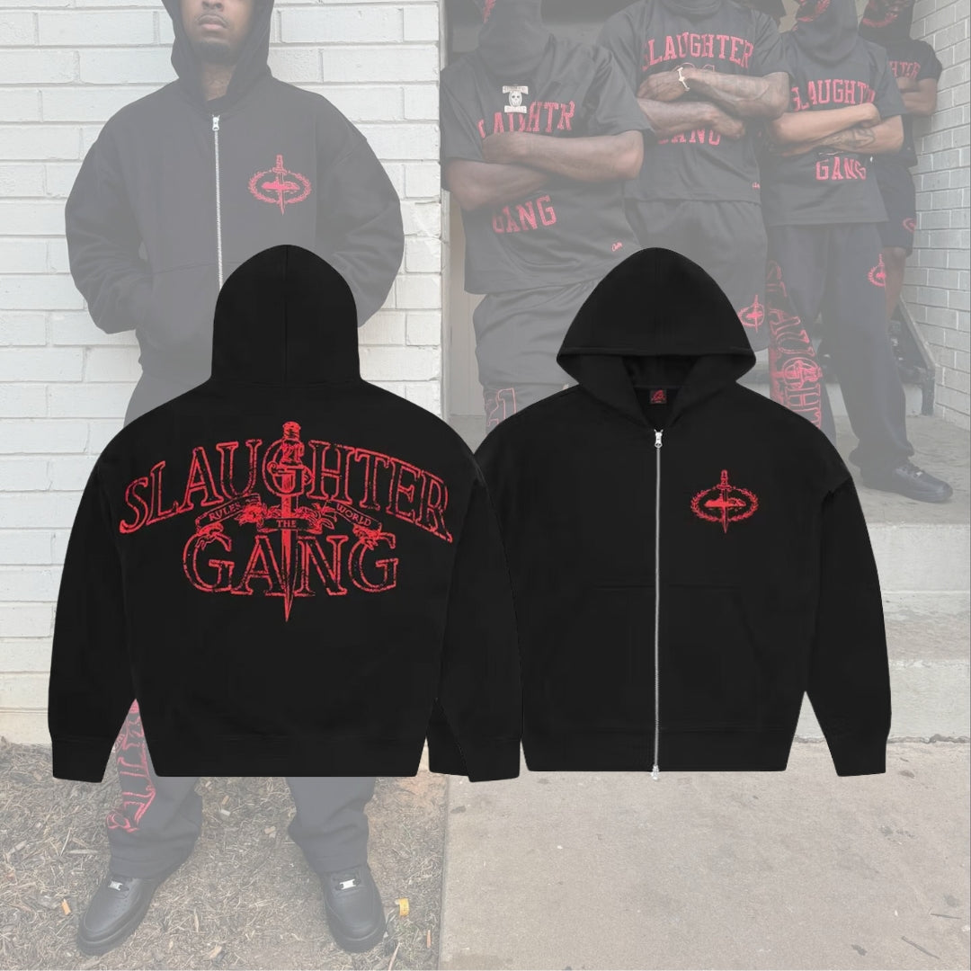 Corteiz x Slaughter Gang Kapuzenjacke