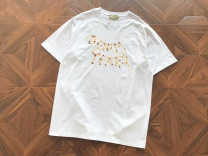 Maglietta con lacrime di denim 