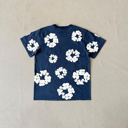 Maglietta con lacrime di denim 