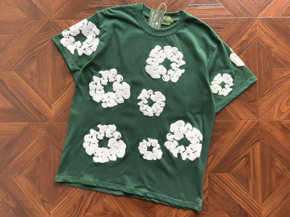 Maglietta con lacrime di denim 