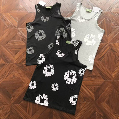 Gilet in denim con strappi 