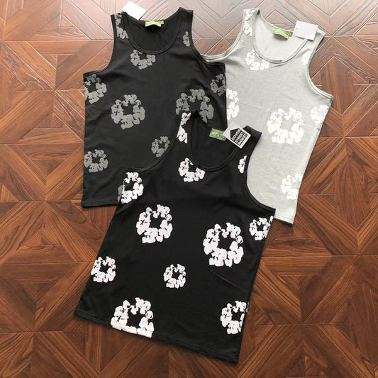 Gilet in denim con strappi 