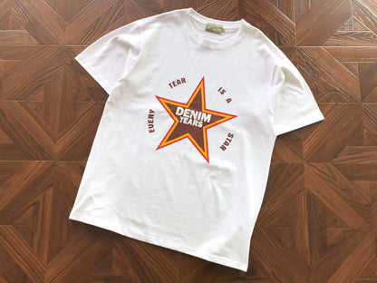 Maglietta con lacrime di denim 