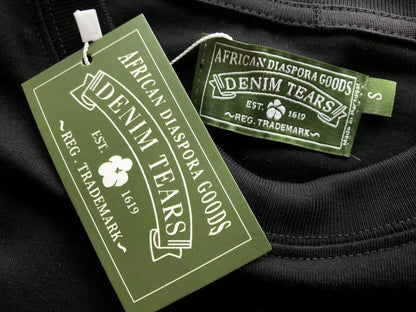 Maglietta con lacrime di denim 