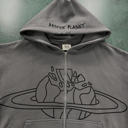 Broken Planet Planet Kapuzenpullover mit Reißverschluss 