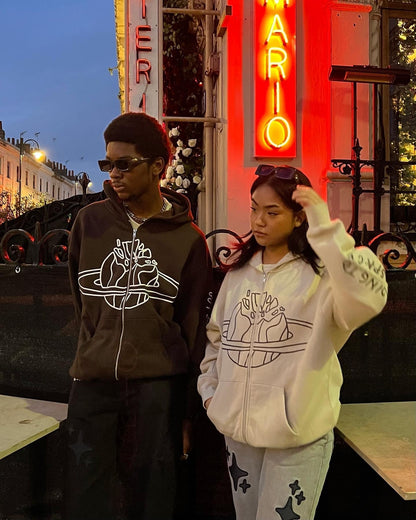 Broken Planet Market – Arctic – Kapuzenpullover mit Reißverschluss 