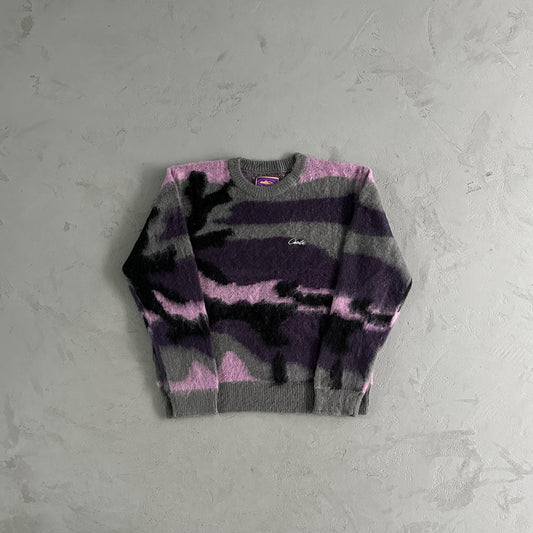 Corteiz Pullover Mohair Lila-Camouflage