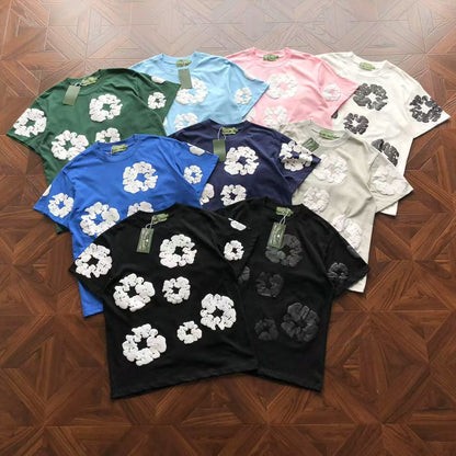 Maglietta con lacrime di denim 