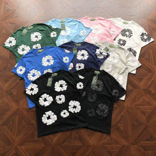 Maglietta con lacrime di denim 