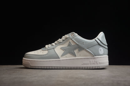 Bape Sta Lackleder Grau und Weiß 