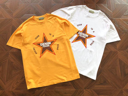 Maglietta con lacrime di denim 