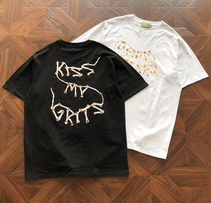 Maglietta con lacrime di denim 