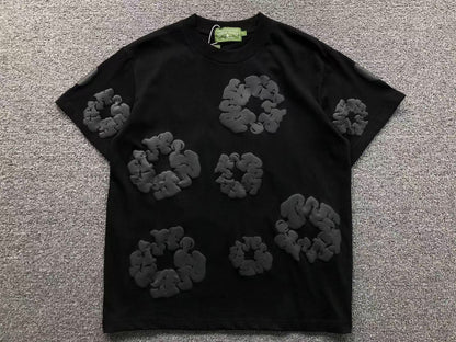 Completo corto con strappi in denim