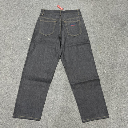 Jeans larghi Supreme in filo di rame nero