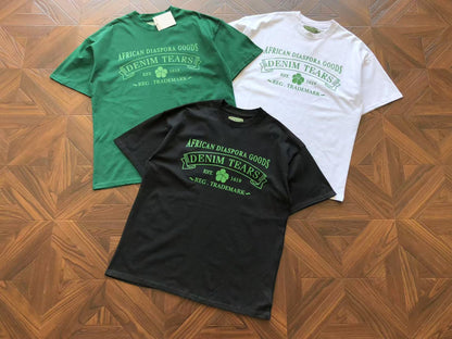 Maglietta con lacrime di denim 