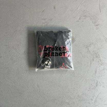 Broken Planet Skelett-Kapuzenpullover mit Reißverschluss 