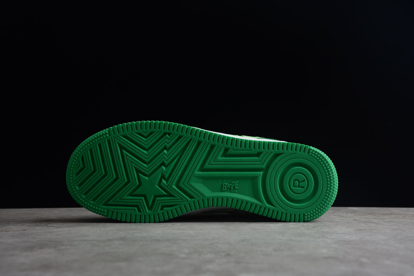 Bape Sta Lackleder Weiß Grün 