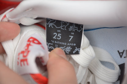 Bape Sta Lackleder Weiß Orange 