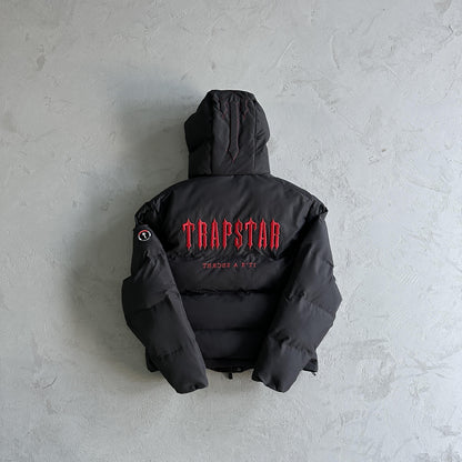 Trapstar Decoded Pufferjacke mit Kapuze 2.0 Schwarz / Infrarot 