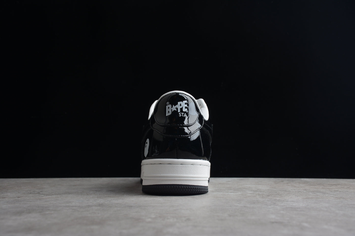 Bape Sta Schwarzes Lackleder 
