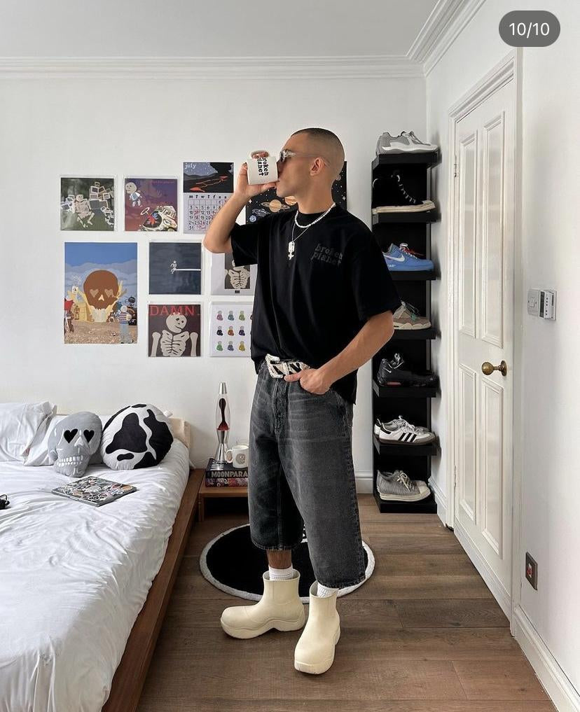 Maglietta corta con lettera base Broken Planet 