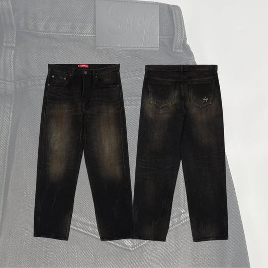 Jeans Supreme Baggy Distressed Loose Fit con cimosa