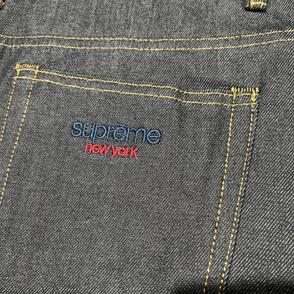 Jeans larghi Supreme in filo di rame nero