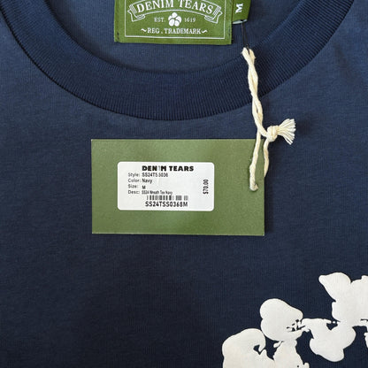 Maglietta con lacrime di denim 