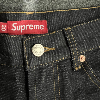 Jeans larghi Supreme in filo di rame nero