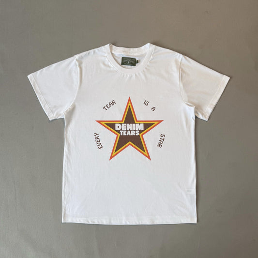 Maglietta con lacrime di denim 