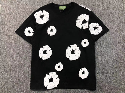 Completo corto con strappi in denim