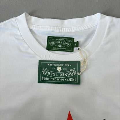 Maglietta con lacrime di denim 