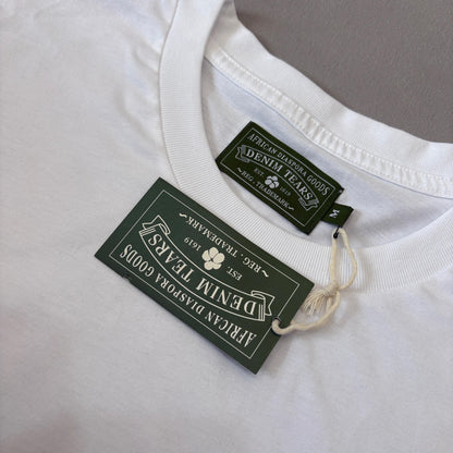 Maglietta con lacrime di denim 