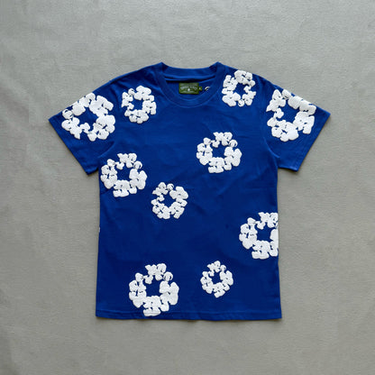 Maglietta con lacrime di denim 