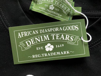 Maglietta con lacrime di denim 