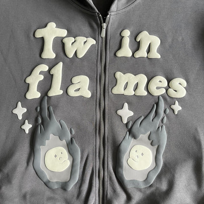 Broken Planet – Twin Flames – Kapuzenpullover mit Reißverschluss 