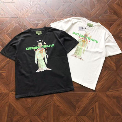 Maglietta con lacrime di denim 