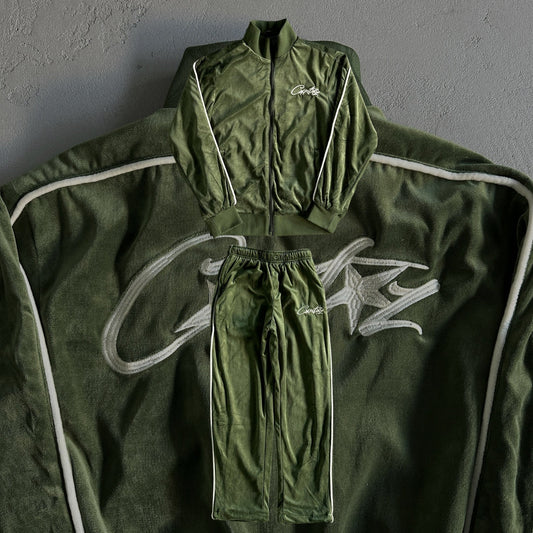 Corteiz Velvet Trackset Grün 