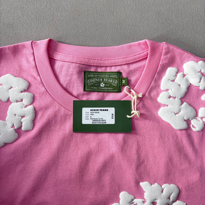 Maglietta con lacrime di denim 