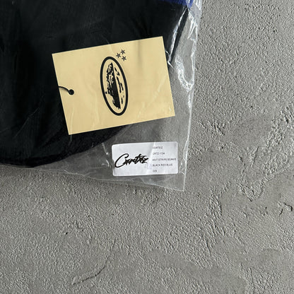 Corteiz Stripe Beanie Schwarz Rot Blau