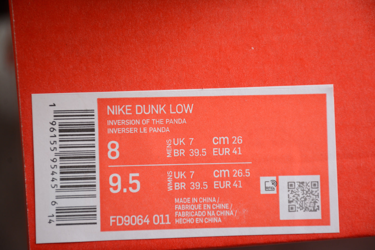 Nike Dunk Low Reverse Panda 