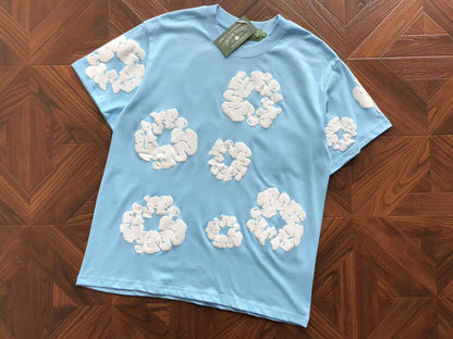 Maglietta con lacrime di denim 