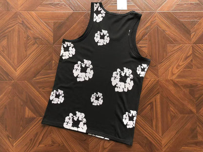 Gilet in denim con strappi 