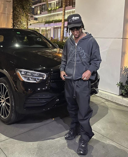 Broken Planet Planet Kapuzenjacke mit Reißverschluss, Grau 