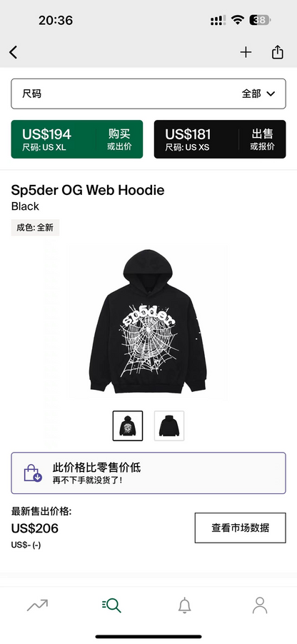 Sp5der Hoodie 1:1